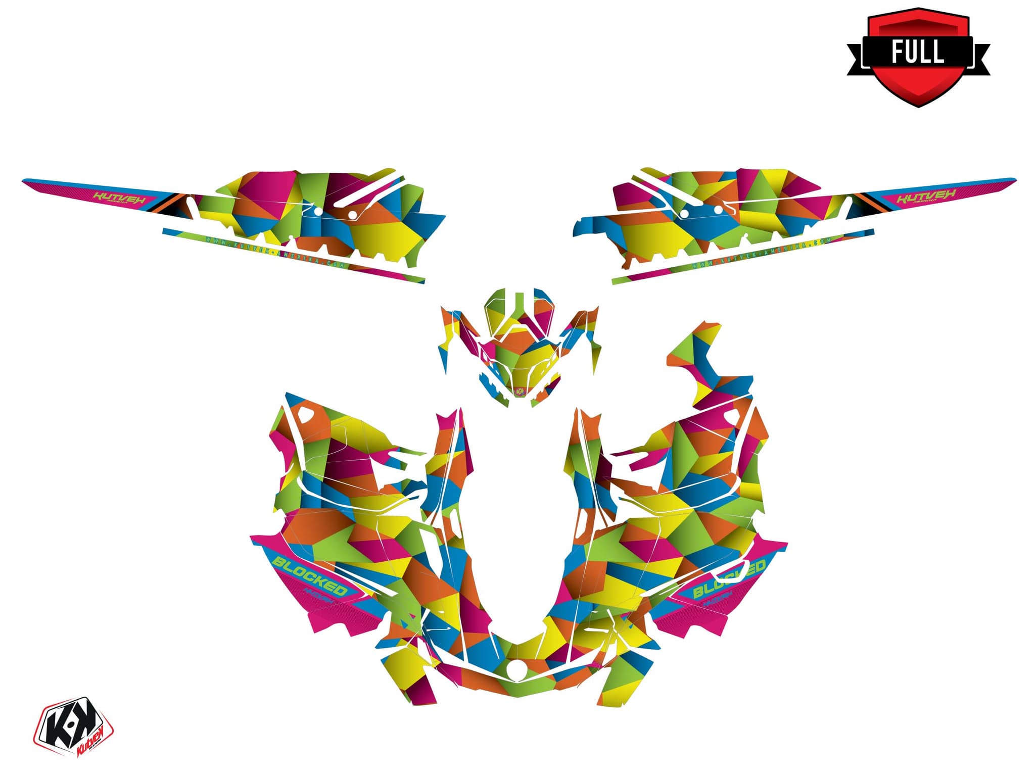 snowmobile skidoo backcountry sport blocked colors  graphic kit | Skidoo | Kutvek - View 3