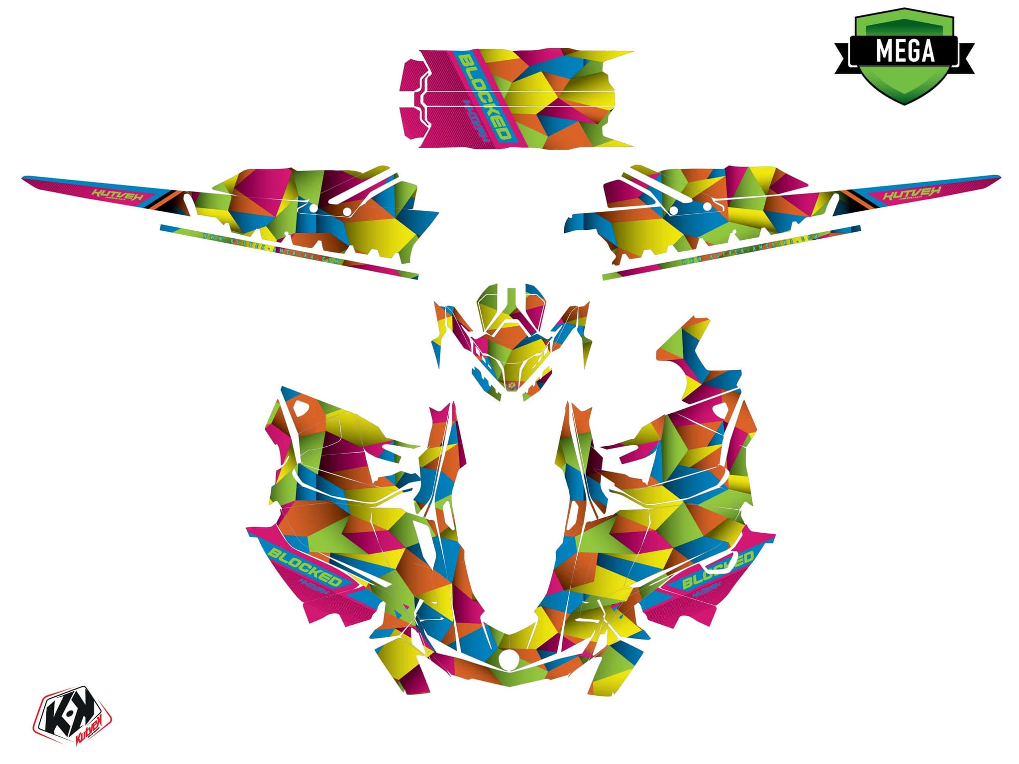 snowmobile skidoo backcountry sport blocked colors  graphic kit | Skidoo | Kutvek - View 4