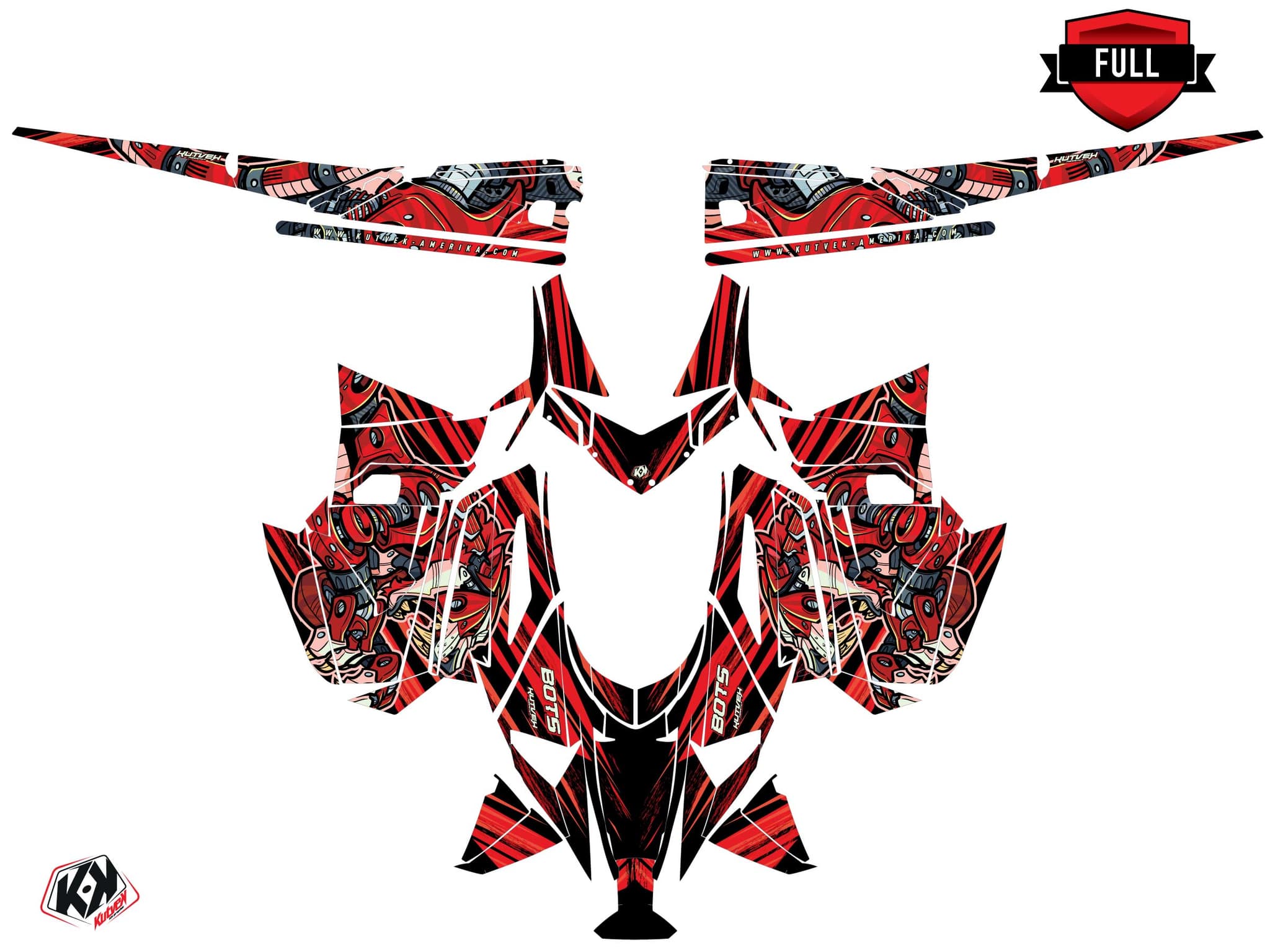 Snowmobile ARCTIC CAT ZR 6000 bots Red graphic kit | Arctic Cat | Kutvek - View 3