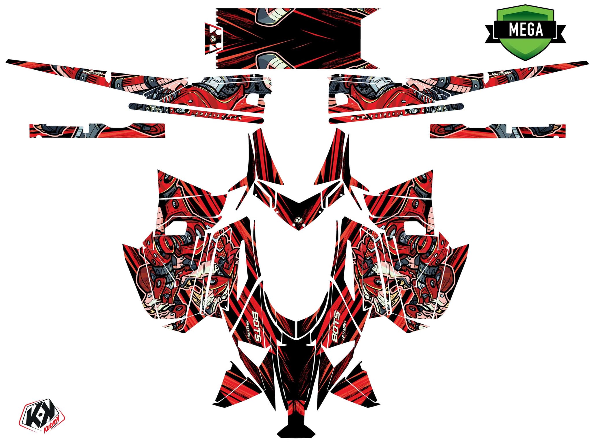Snowmobile ARCTIC CAT ZR 6000 bots Red graphic kit | Arctic Cat | Kutvek - View 4