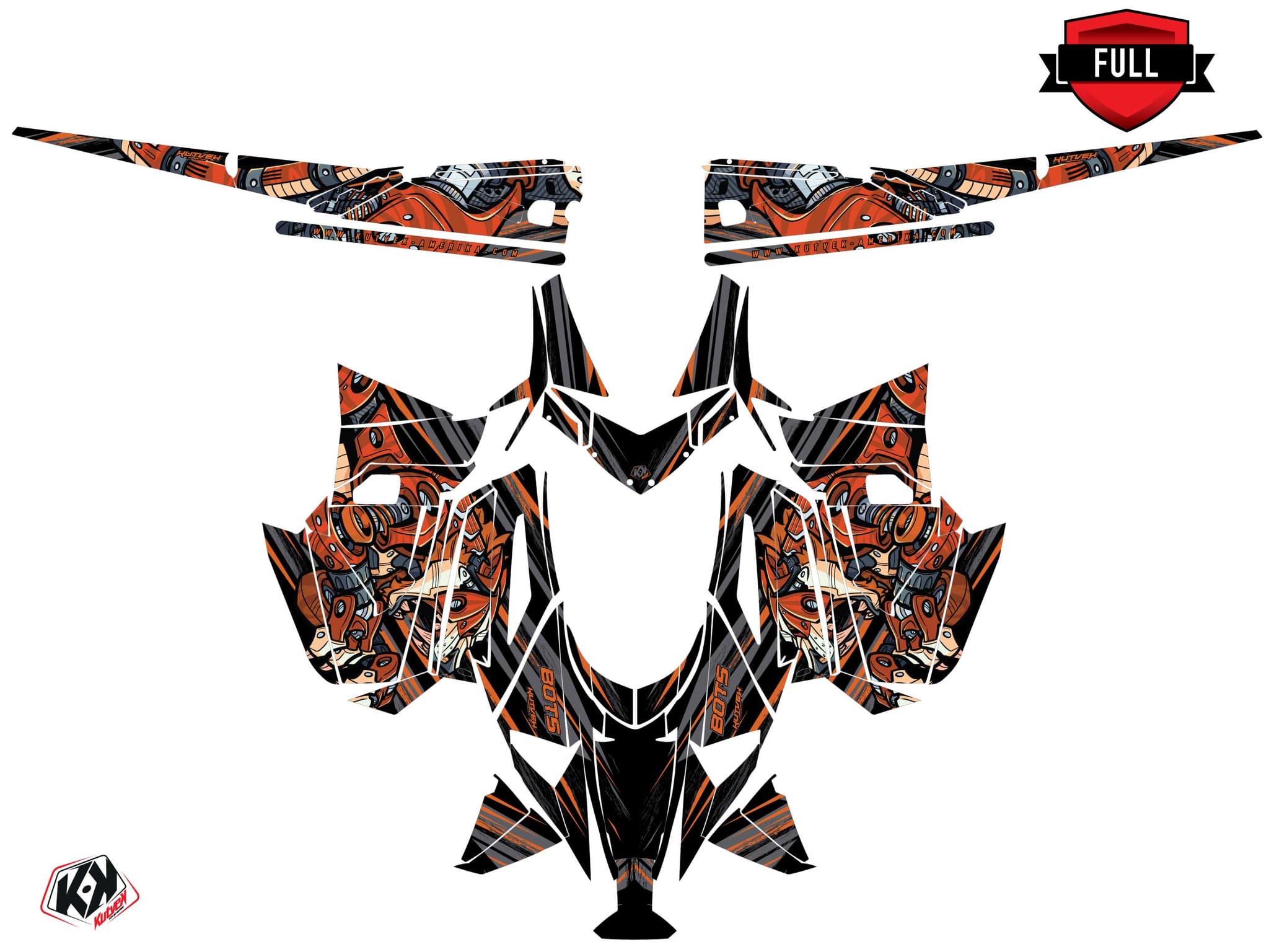 Snowmobile ARCTIC CAT ZR 9000 snopro bots Black-Orange graphic kit | Arctic Cat | Kutvek - View 3
