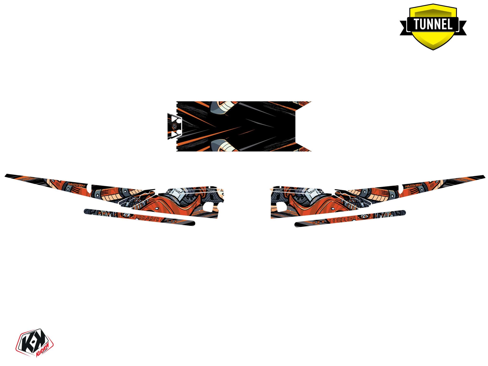 Snowmobile ARCTIC CAT ZR 9000 snopro bots Black-Orange graphic kit | Arctic Cat | Kutvek - View 5