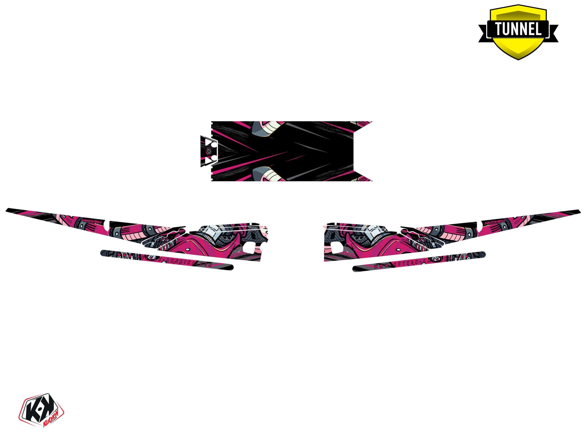 Snowmobile ARCTIC CAT BLAST ZR 400 bots Black-Pink graphic kit | Arctic Cat | Kutvek - View 5