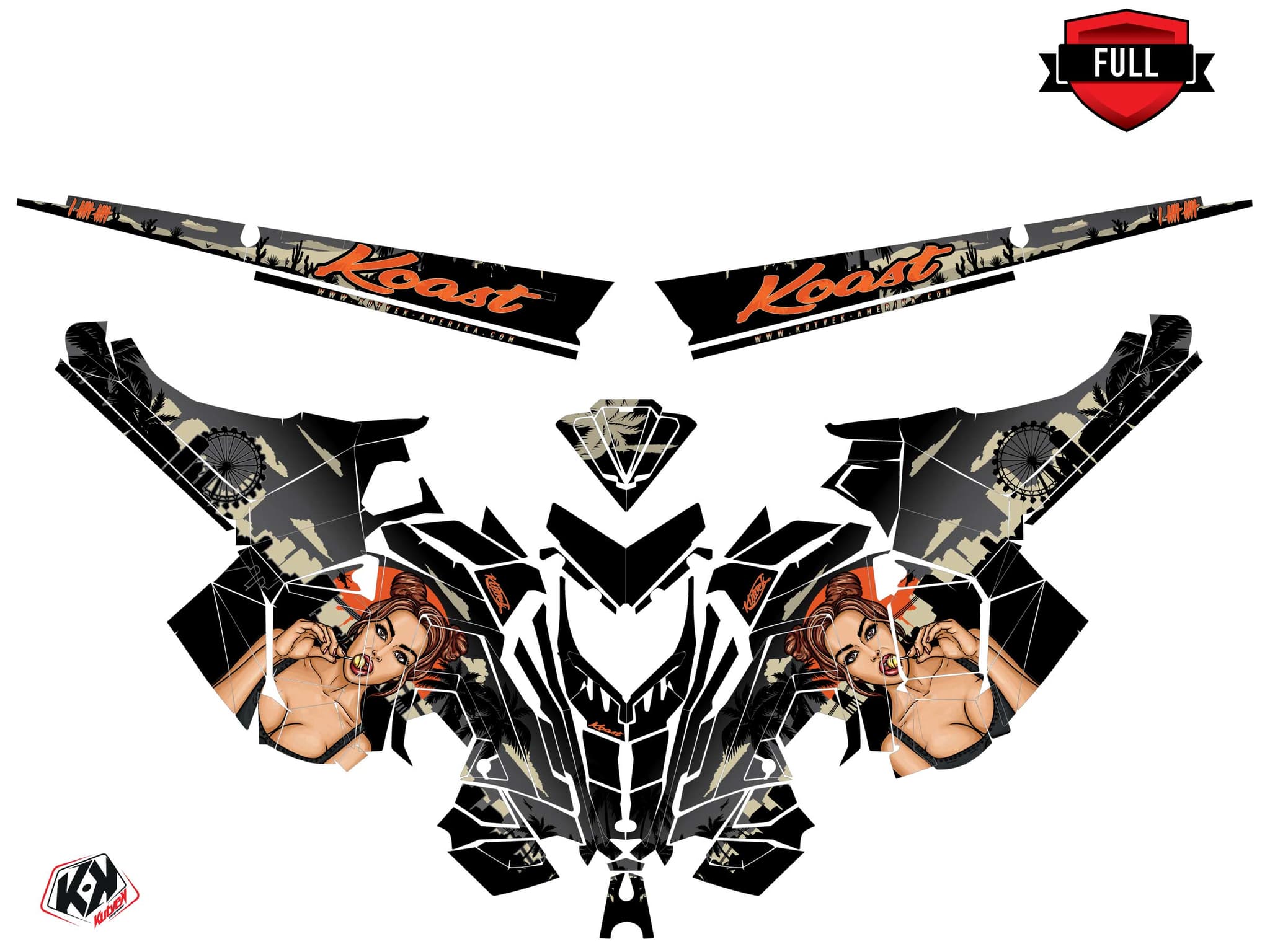 Snowmobile POLARIS RMK PRO AXYS KOAST Sand-Orange graphic kit | Polaris | Kutvek - View 3