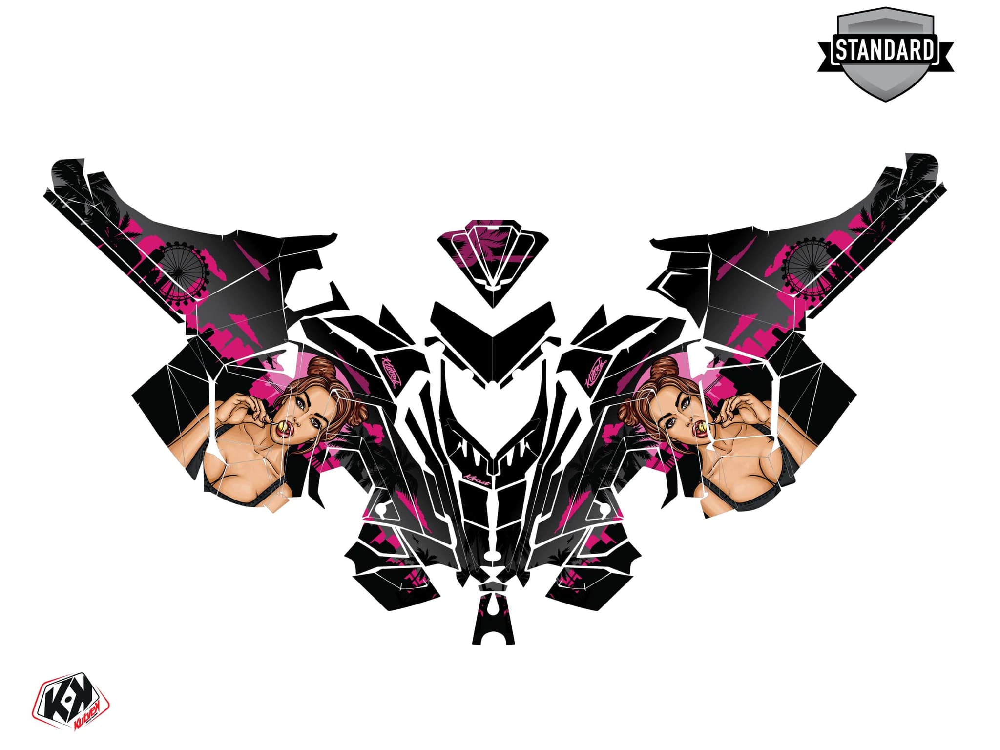 Snowmobile POLARIS RMK PRO AXYS KOAST Black-Pink graphic kit | Polaris | Kutvek - View 2