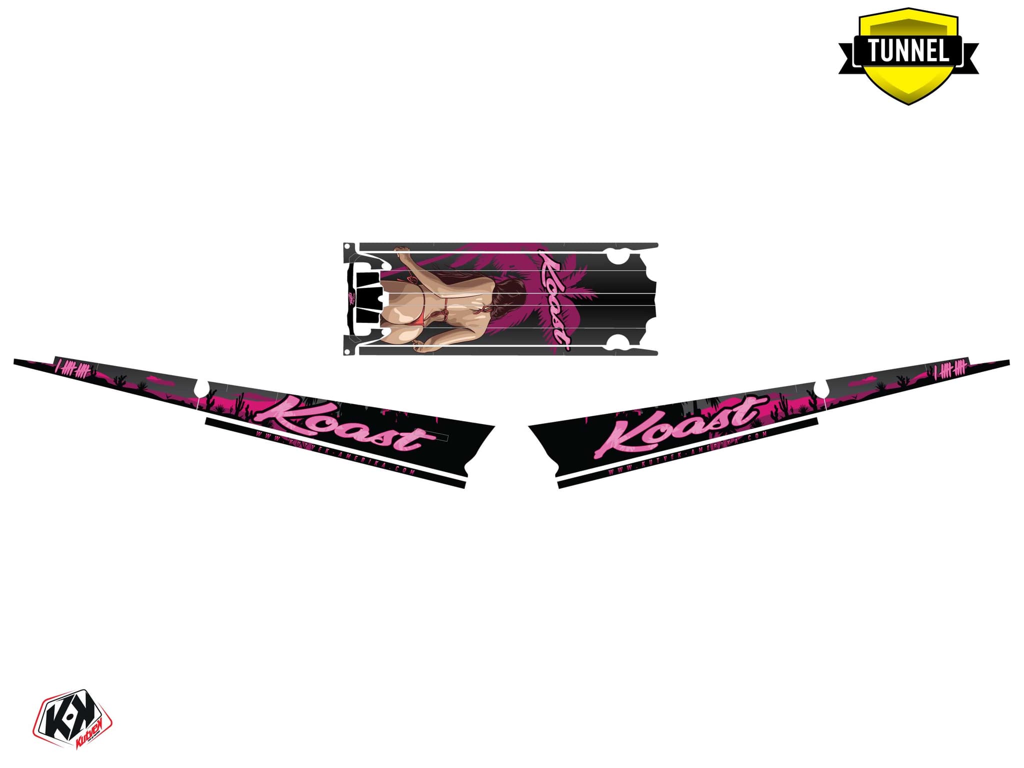 Snowmobile POLARIS RMK PRO AXYS KOAST Black-Pink graphic kit | Polaris | Kutvek - View 5