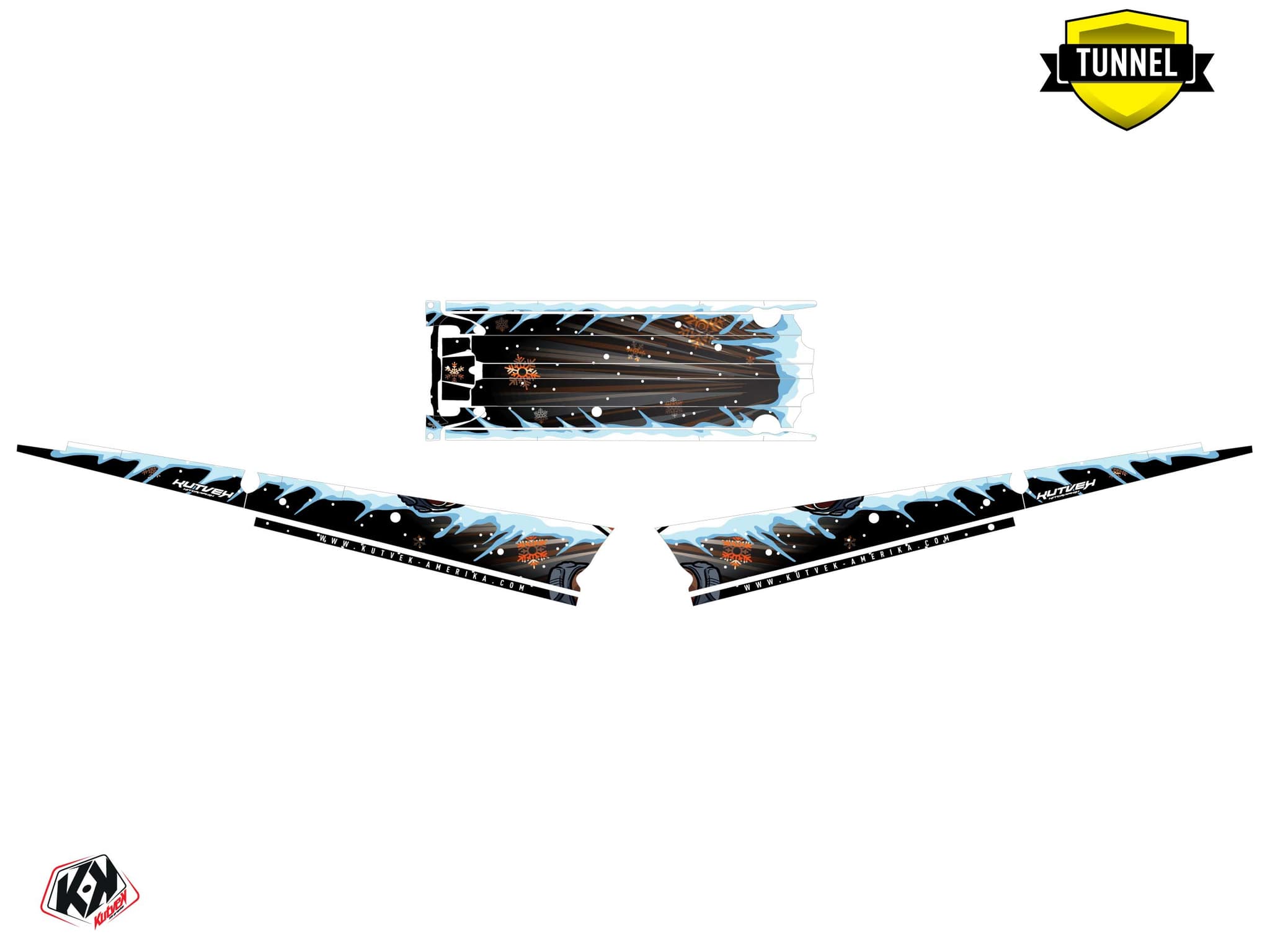 Graphic Kit Snowmobile Polaris RMK Pro Axys Xena Black-Orange | Polaris | Kutvek - View 5