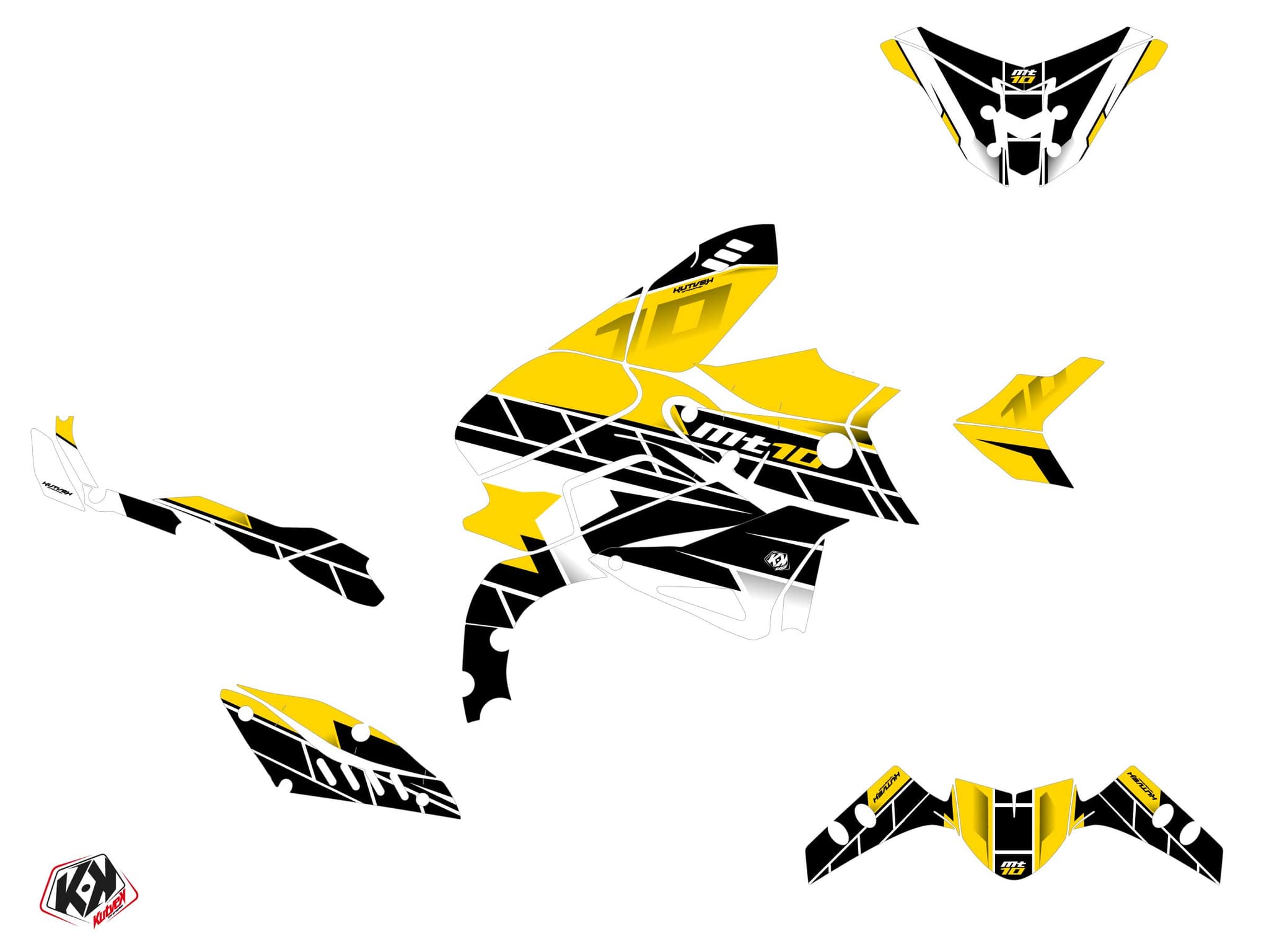Kit graphique Moto Conquer Yamaha MT 10 Noir | MT | Kutvek - View 2