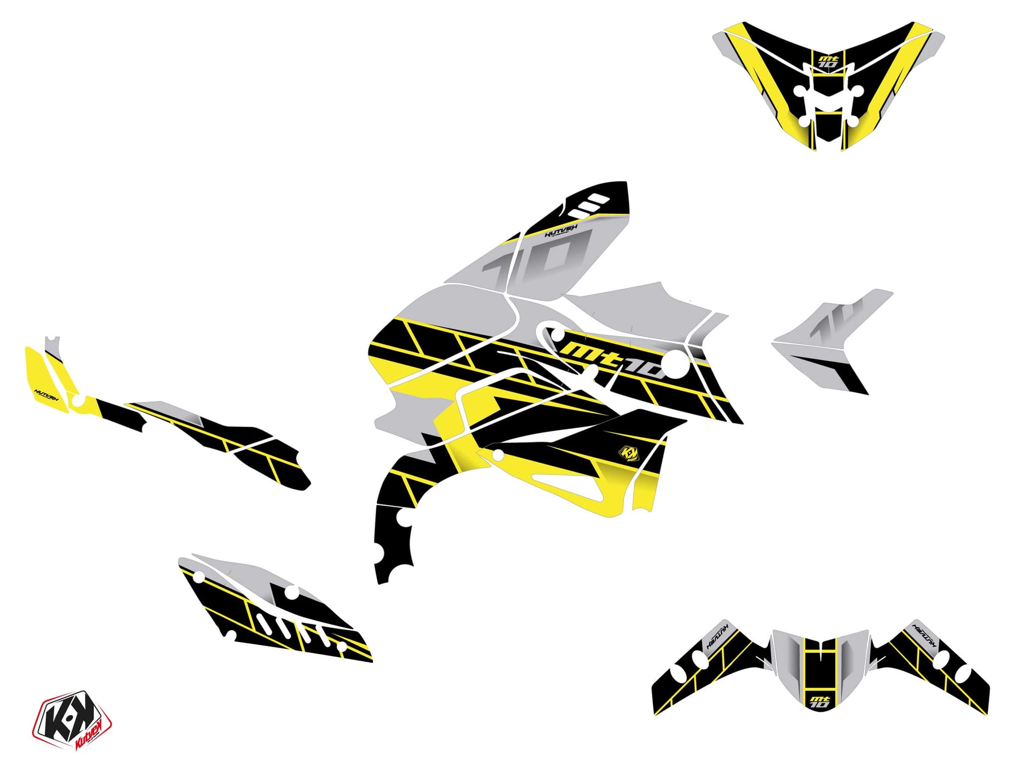kit graphique moto yamaha mt 10 conquer jaune | MT | Kutvek - View 2