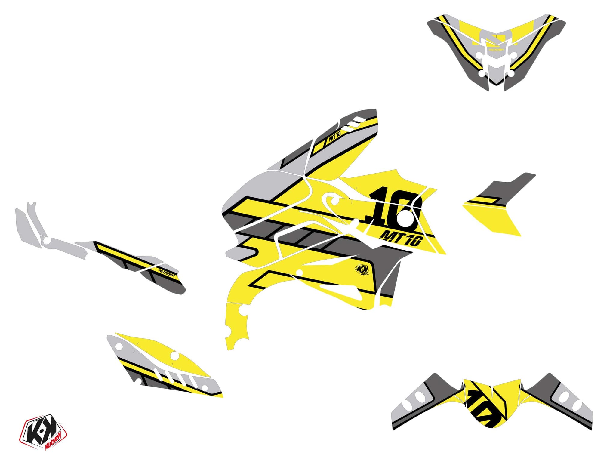 Yamaha MT 10 Street Bike Player Graphic Kit Yellow | MT | Kutvek - View 2