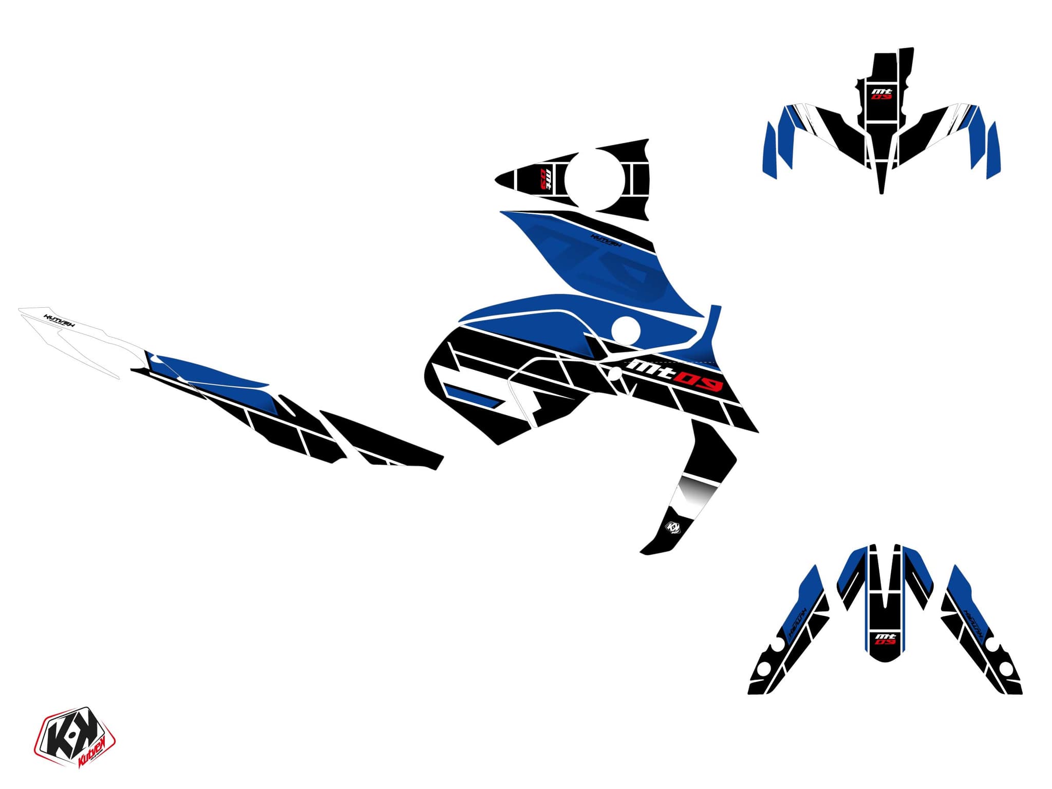 Kit graphique Moto Conquer Yamaha MT 09 Bleu | MT | Kutvek - View 2