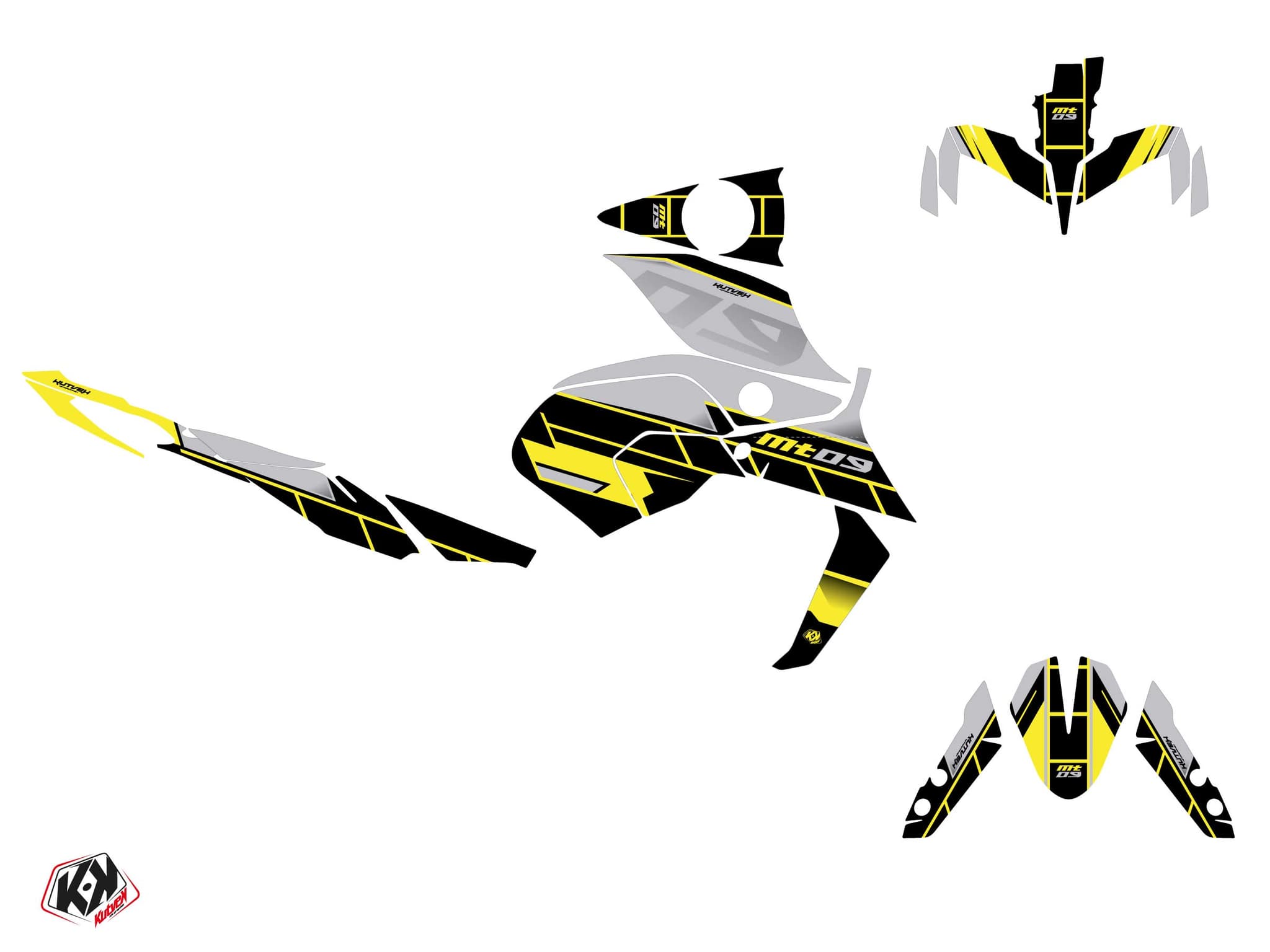 kit graphique moto yamaha mt 09 conquer jaune | MT | Kutvek - View 2