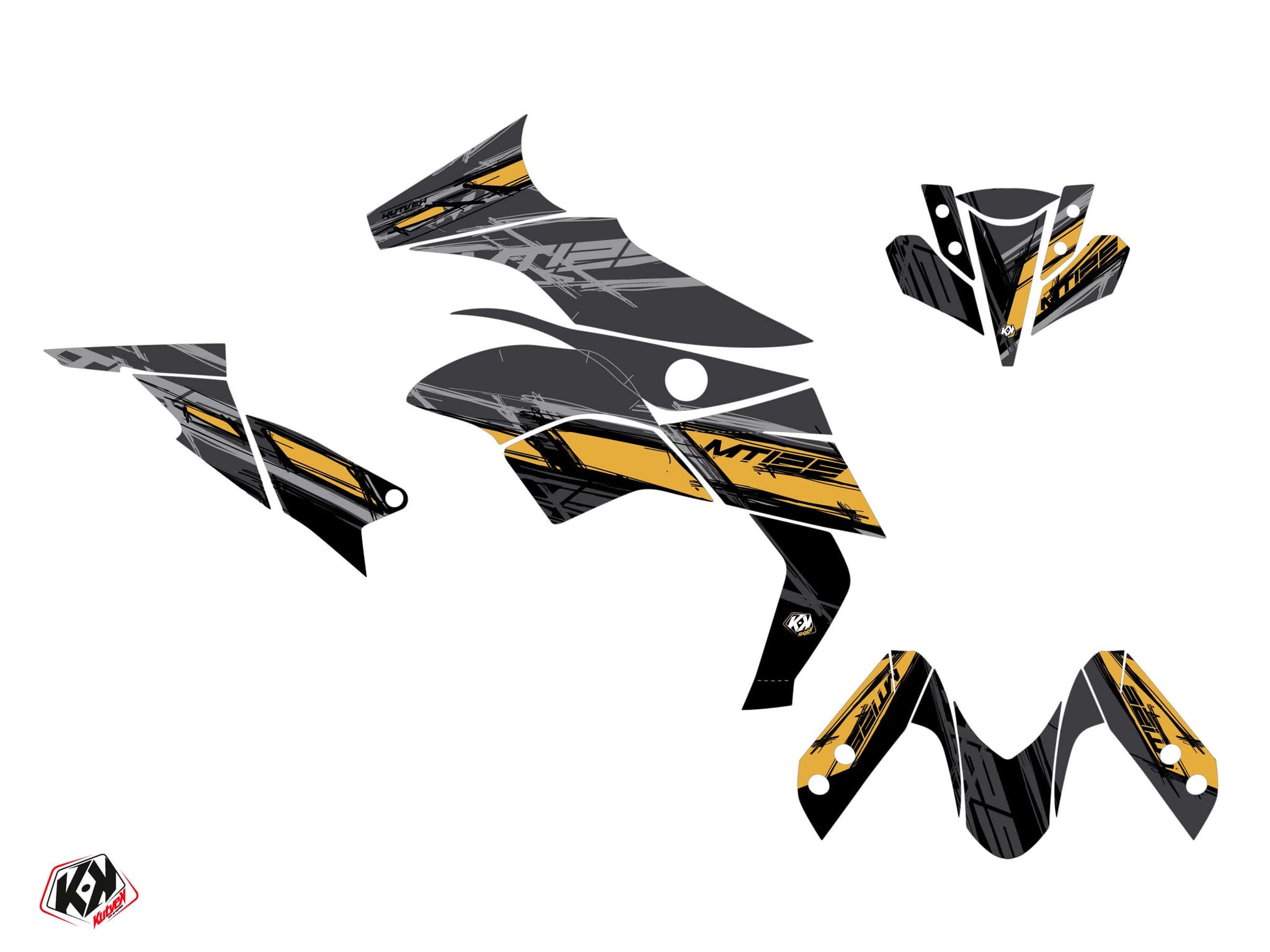 Kit graphique Moto Channel Yamaha MT 125 Noir | MT 125 / FZ 125 | Kutvek - View 2