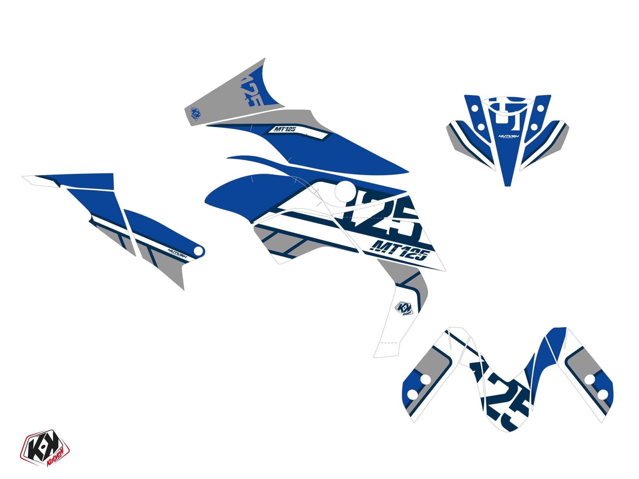 kit decorativo moto player yamaha mt 125 blu | MT 125 / FZ 125 | Kutvek - View 2