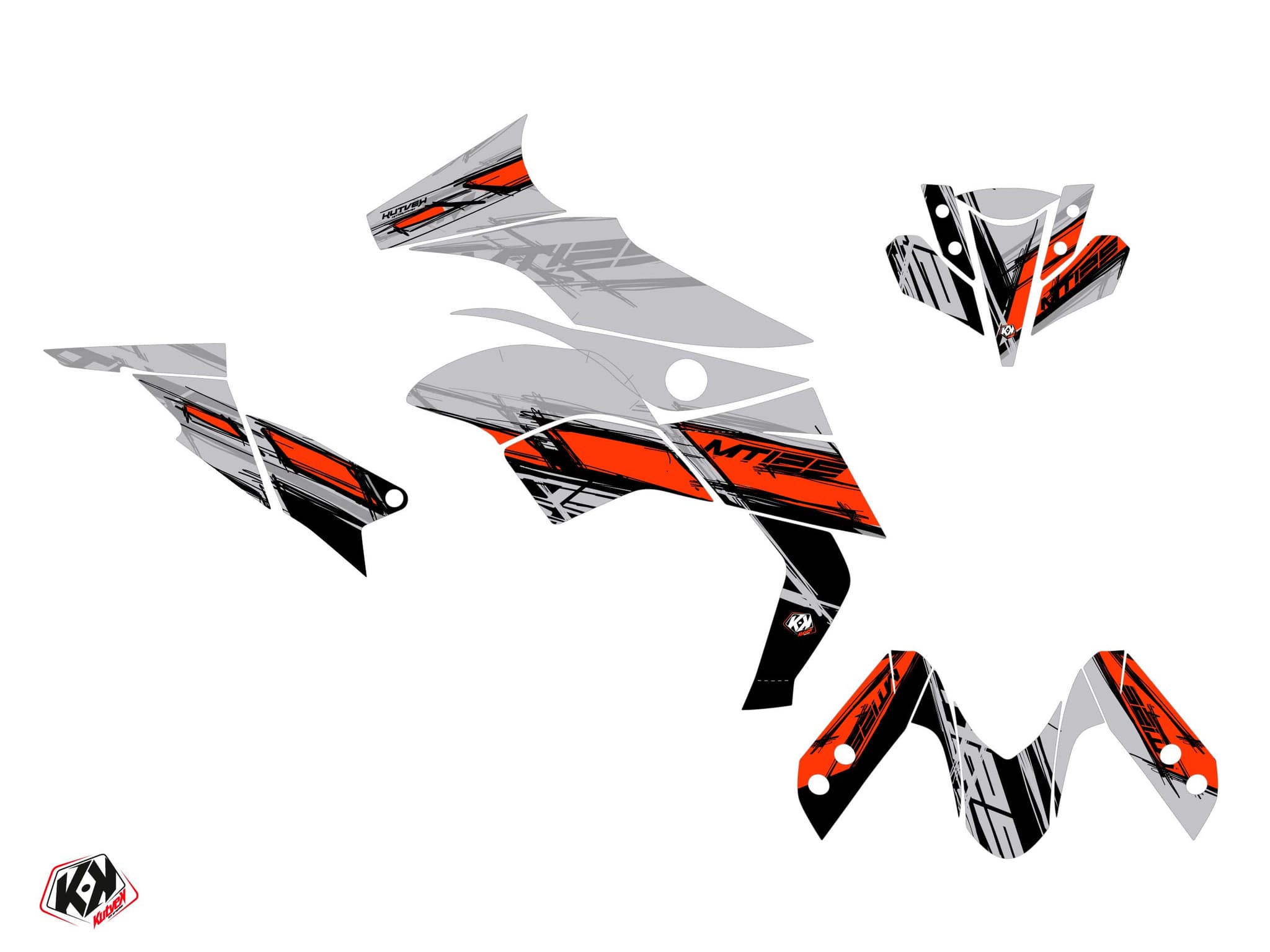 kit graphique moto yamaha mt 125 channel gris | MT 125 / FZ 125 | Kutvek - View 2