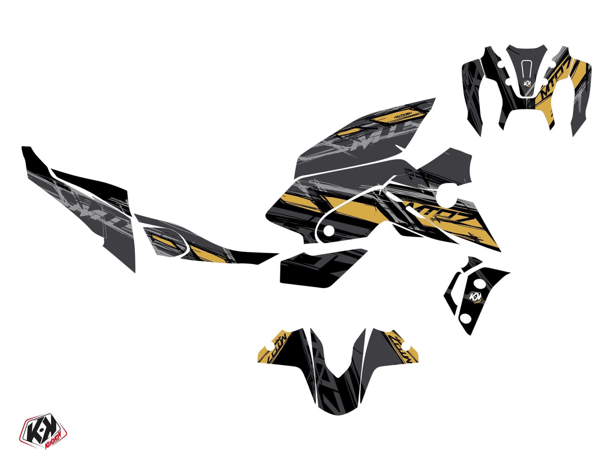 Yamaha MT 07 Street Bike Channel Graphic Kit Black | MT 07 / FZ 07 | Kutvek - View 2