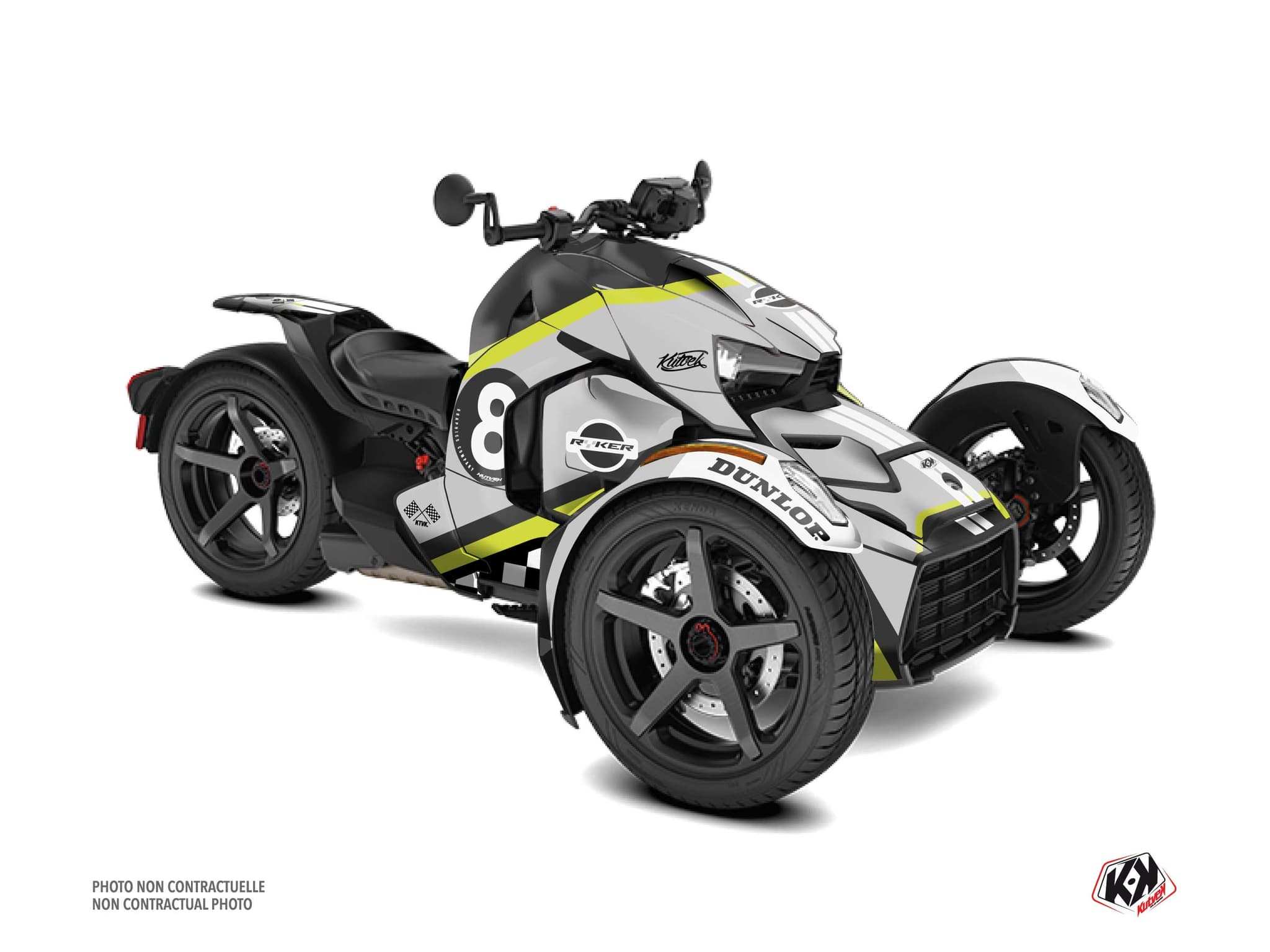 Kit Graphique Hybride 8Ball Can Am Ryker 900 Sport Gris