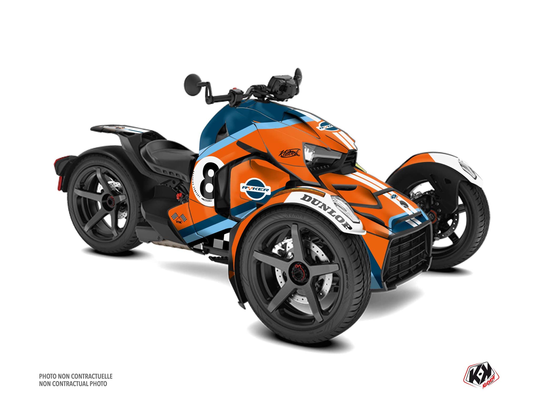 kit graphique  8ball orange hybride can-am ryker 900 sport