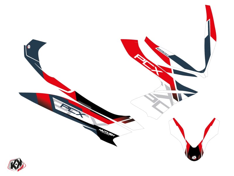 maxiscooter honda pcx 125 challenge white  graphic kit | Honda | Kutvek - View 2