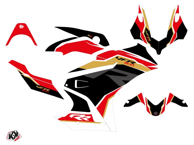 kit graphique moto honda vfr 800 f run noir | Honda | Kutvek - View 2