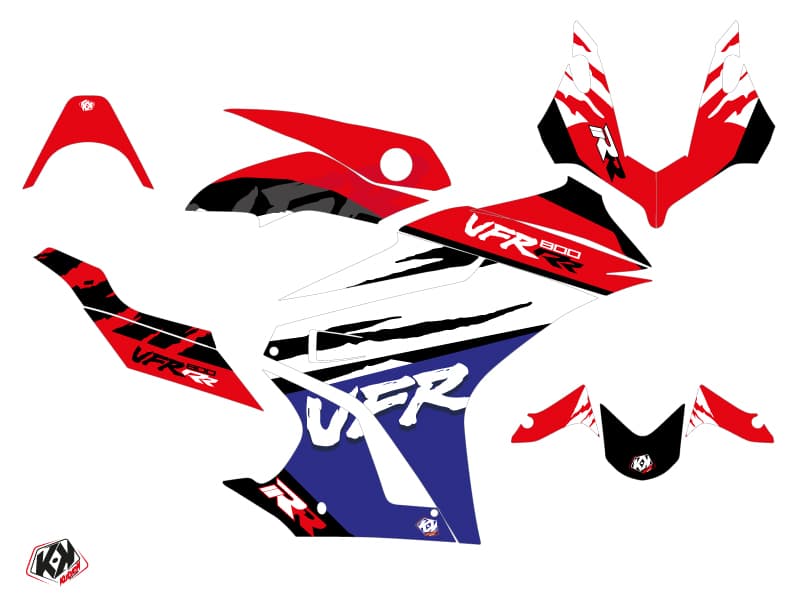 Honda VFR 800  Street Bike Nineties Graphic Kit Red | Honda | Kutvek - View 2