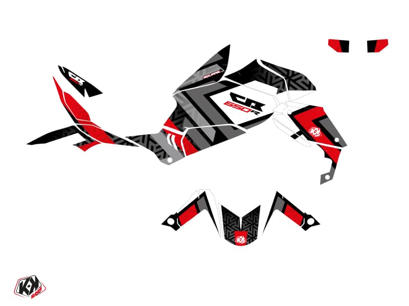 kit graphique moto honda cb 650 r square noir | Honda | Kutvek - View 2