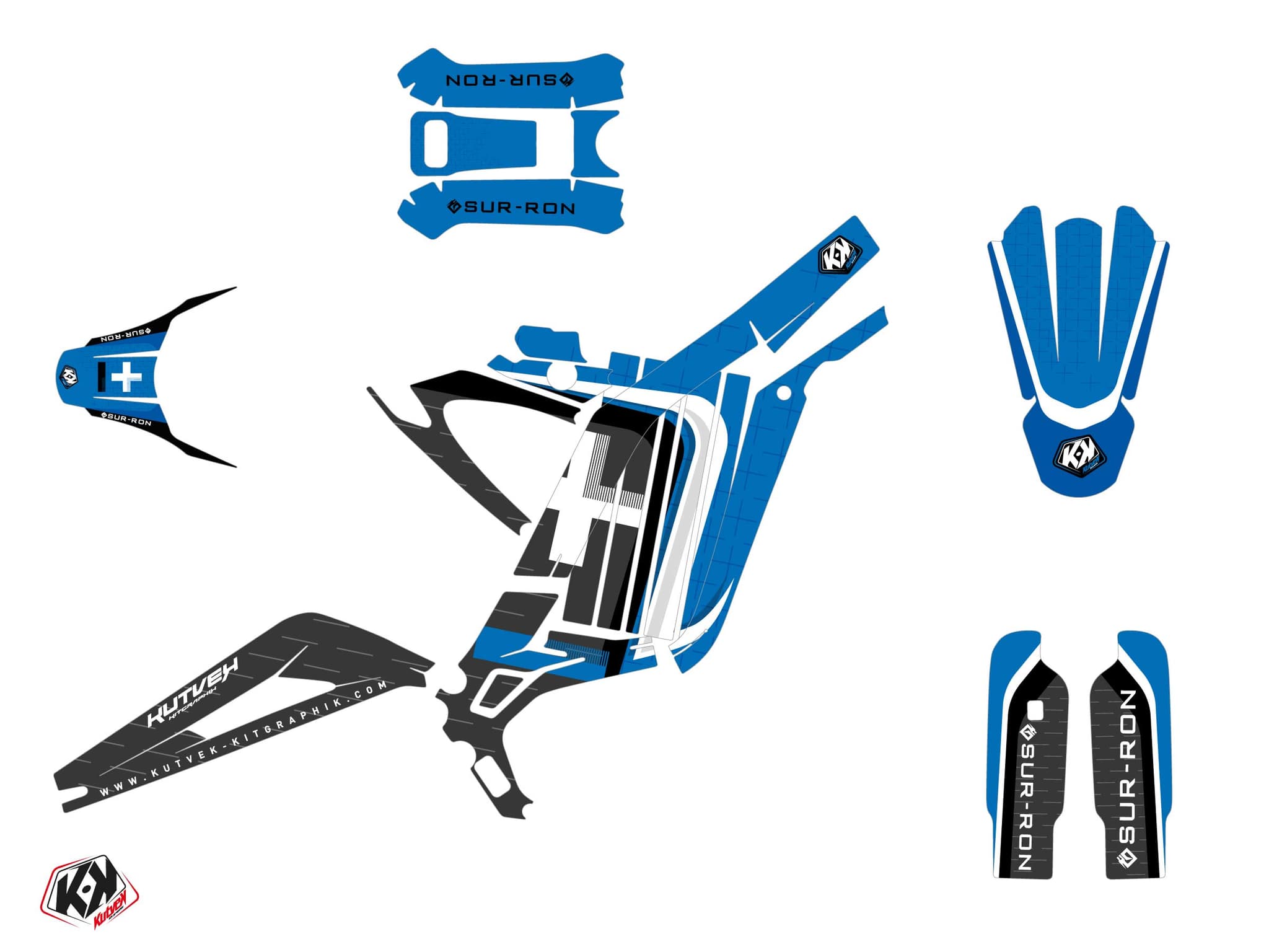 Graphic Kit Dirt Bike POLAR Sur-Ron Light-Bee Blue | Sur-Ron | Kutvek - View 2