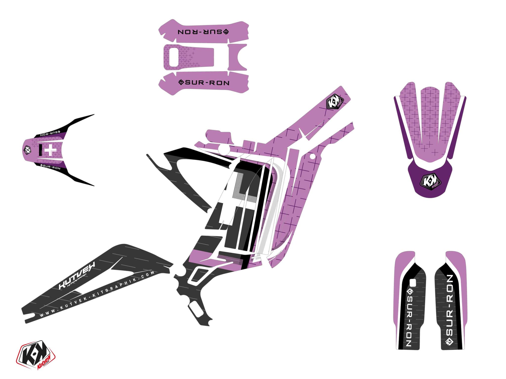 Sur-Ron Light-Bee Dirt Bike POLAR Graphic Kit Pink | Sur-Ron | Kutvek - View 2