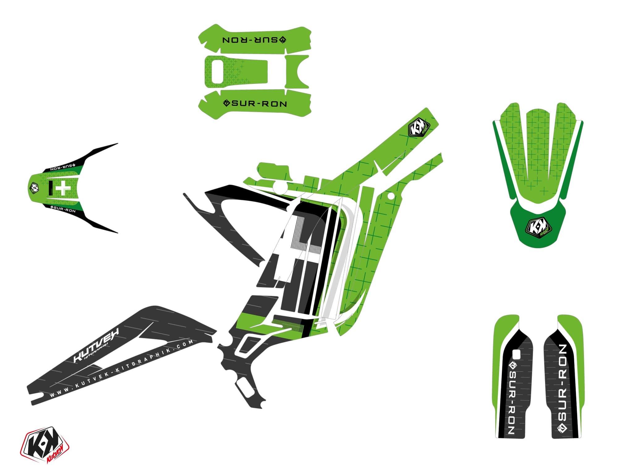 kit de decoración motocross sur-ron light-bee homologuée x polar verde | Sur-Ron | Kutvek - View 2