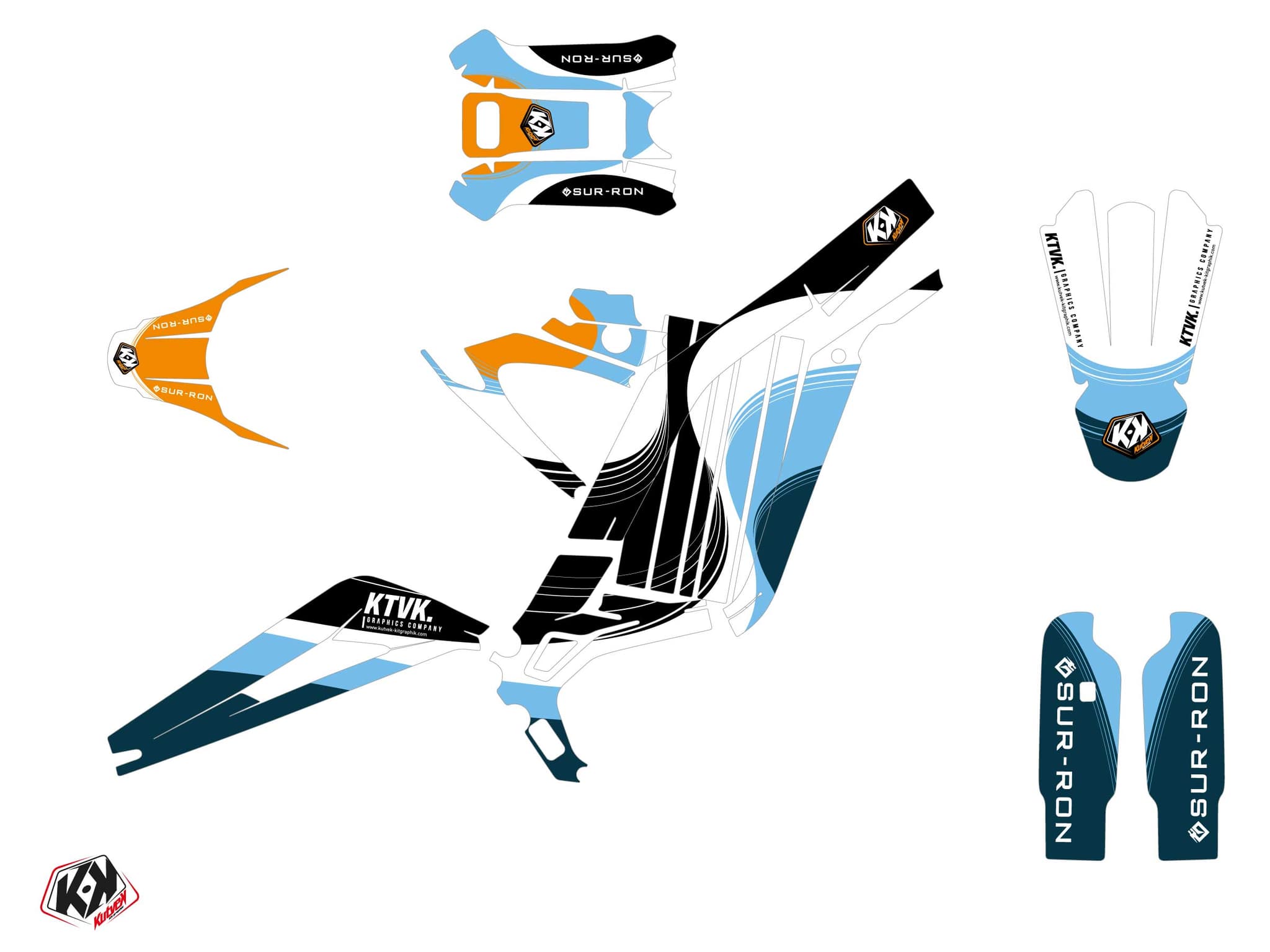 kit decorativo moto-cross ribbon sur-ron light-bee blu | Sur-Ron | Kutvek - View 2