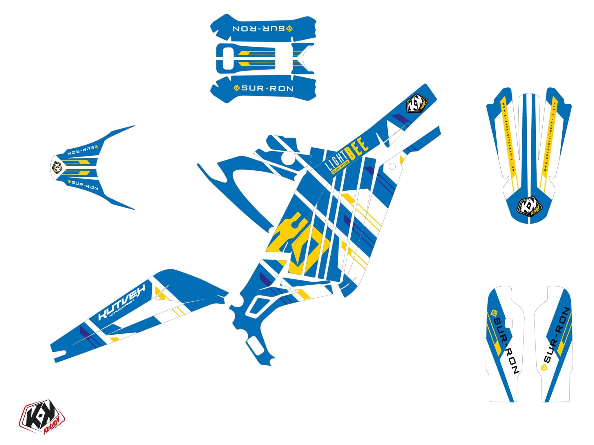 deko-set moto-cross sur-ron light-bee homologuée x slice blau | Sur-Ron | Kutvek - View 2