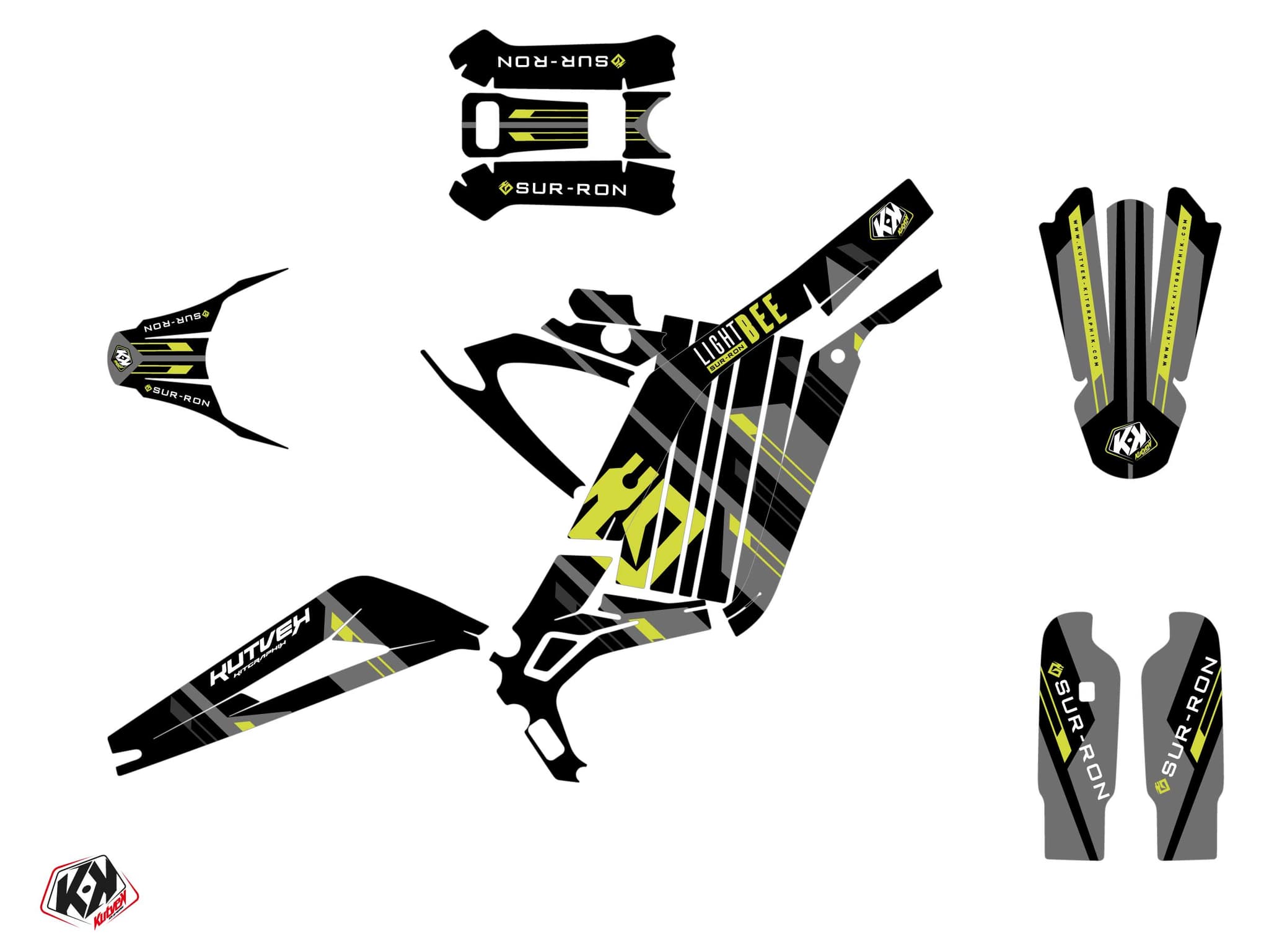 Kit graphique Moto Cross SLICE Sur-Ron Light-Bee Noir | Sur-Ron | Kutvek - View 2