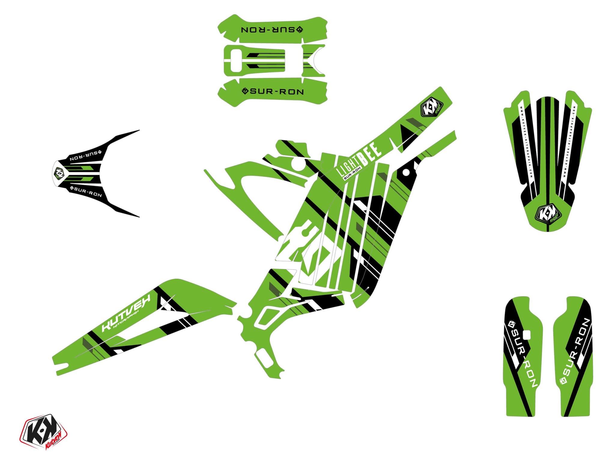 kit decorativo moto-cross slice sur-ron light-bee verde | Sur-Ron | Kutvek - View 2