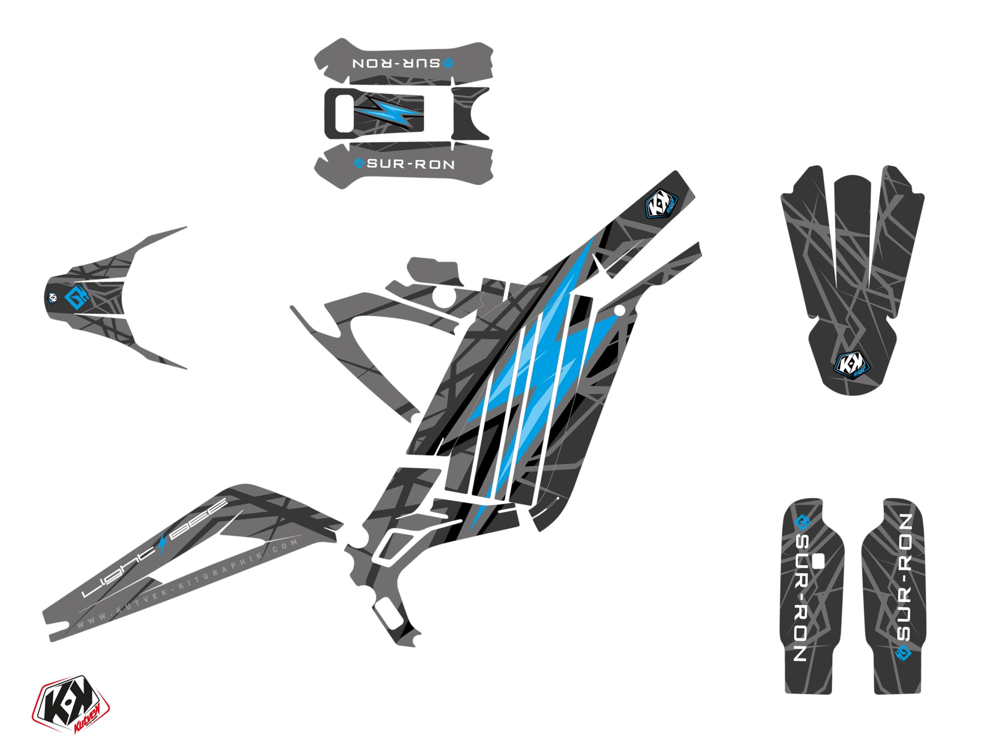 deko-set moto-cross sur-ron light-bee homologuée x volt blau | Sur-Ron | Kutvek - View 2