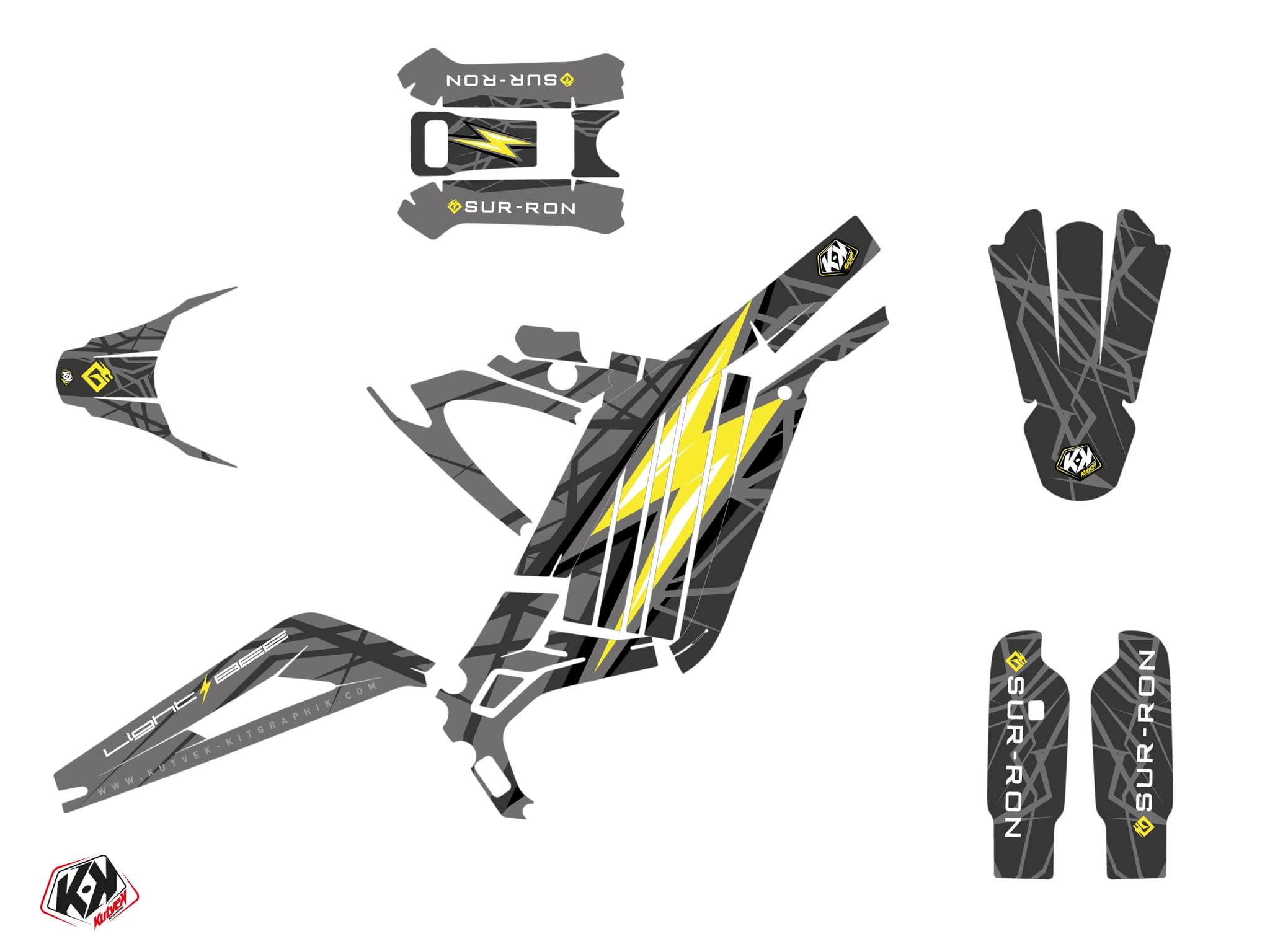 Sur-Ron Light-Bee Dirt Bike VOLT Graphic Kit Yellow | Sur-Ron | Kutvek - View 2