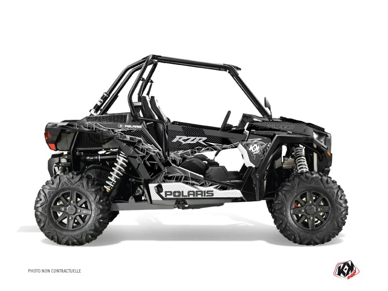 utv polaris rzr xp turbo action black-grey  graphic kit 