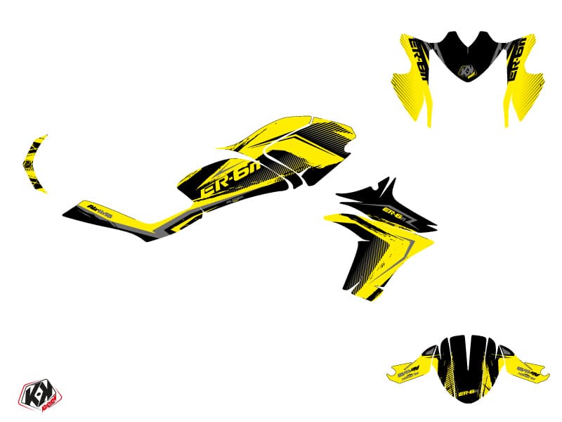 Kit graphique Moto Airline Kawasaki ER 6N Jaune | Kawasaki | Kutvek - View 2