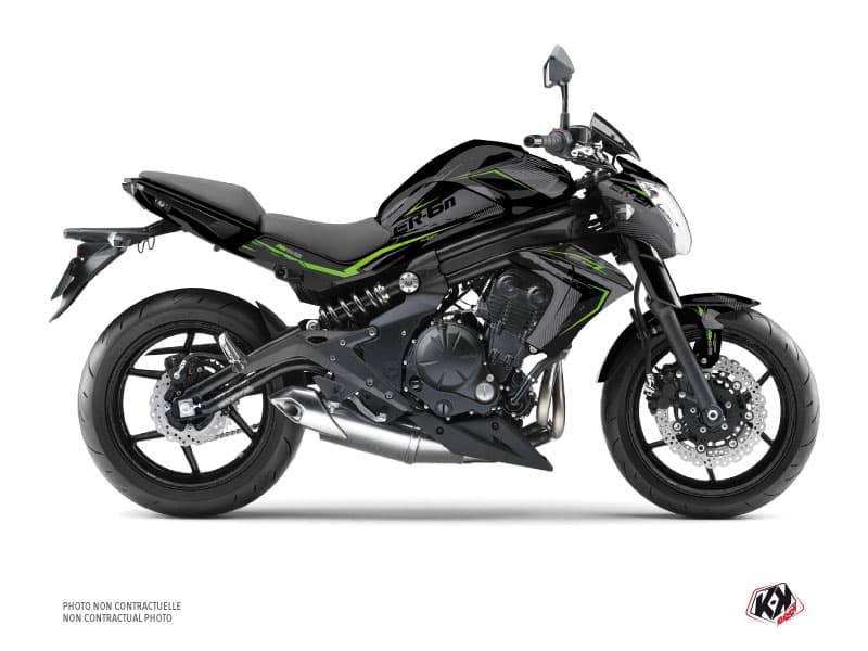 kit graphique moto kawasaki er-6n airline noir-vert  