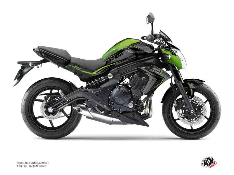 kit graphique moto kawasaki er-6n airline vert-noir  