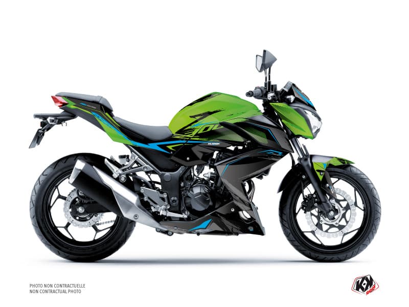 kit graphique moto kawasaki z 300 airline vert-bleu | Kawasaki | Kutvek