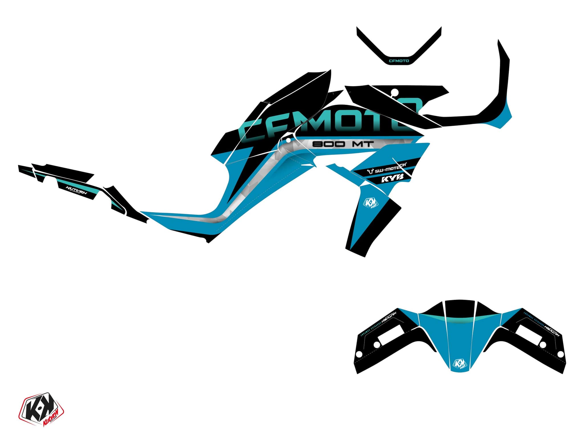 Street Bike CF MOTO MT 800 ARC Blue graphic kit | CF Moto | Kutvek - View 2