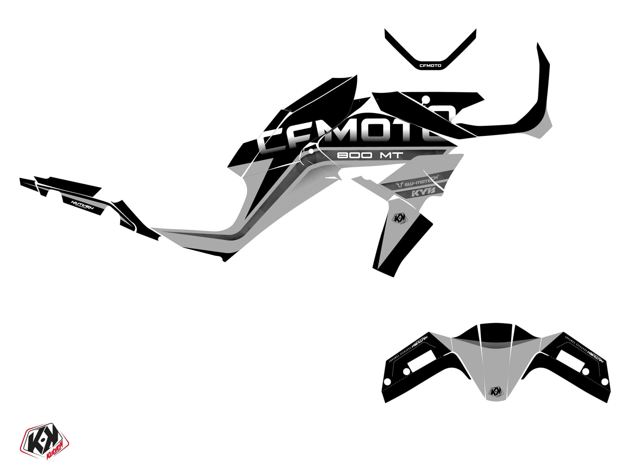 Street Bike CF MOTO MT 800 ARC Black graphic kit | CF Moto | Kutvek - View 2