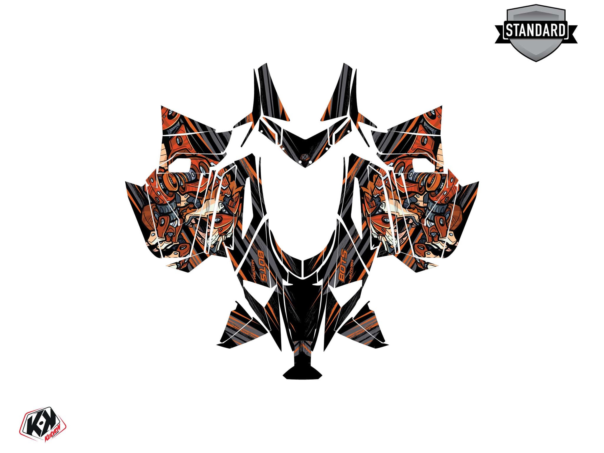 Snowmobile ARCTIC CAT ZR 9000 el tigre bots Black-Orange graphic kit | Arctic Cat | Kutvek - View 2