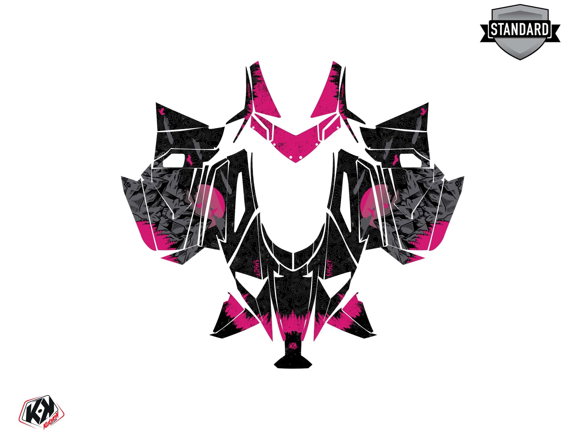 Kit graphique Motoneige ARCTIC CAT CROSSFIRE sight Noir-Rose | Arctic Cat | Kutvek - View 2