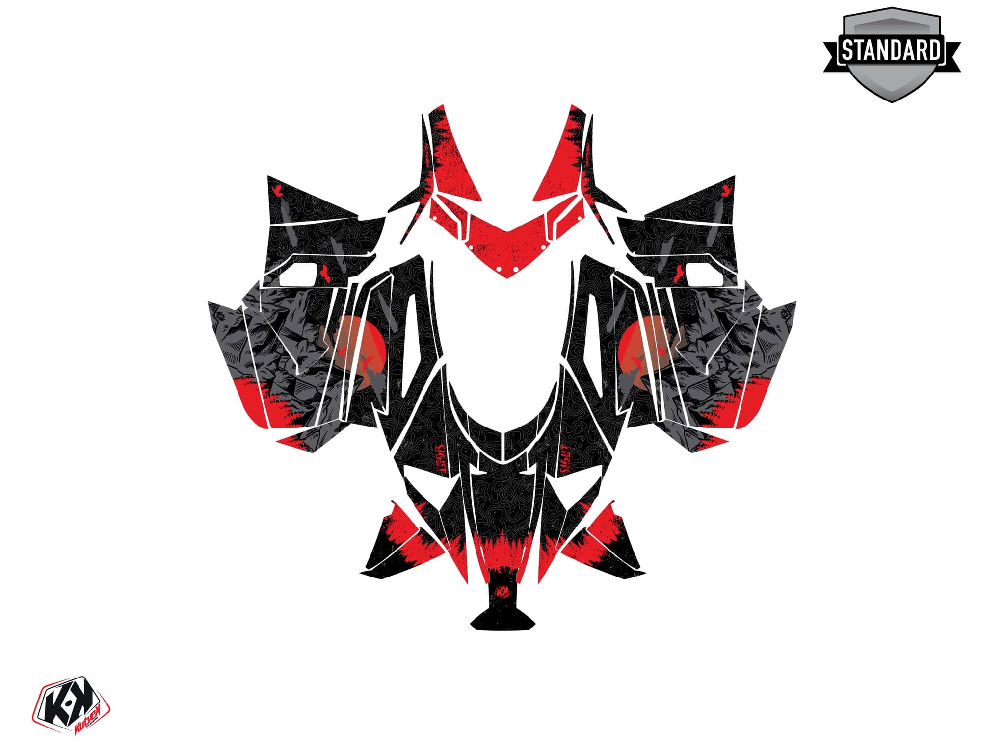 Kit graphique Motoneige ARCTIC CAT CROSSFIRE sight Noir-Rouge | Arctic Cat | Kutvek - View 2