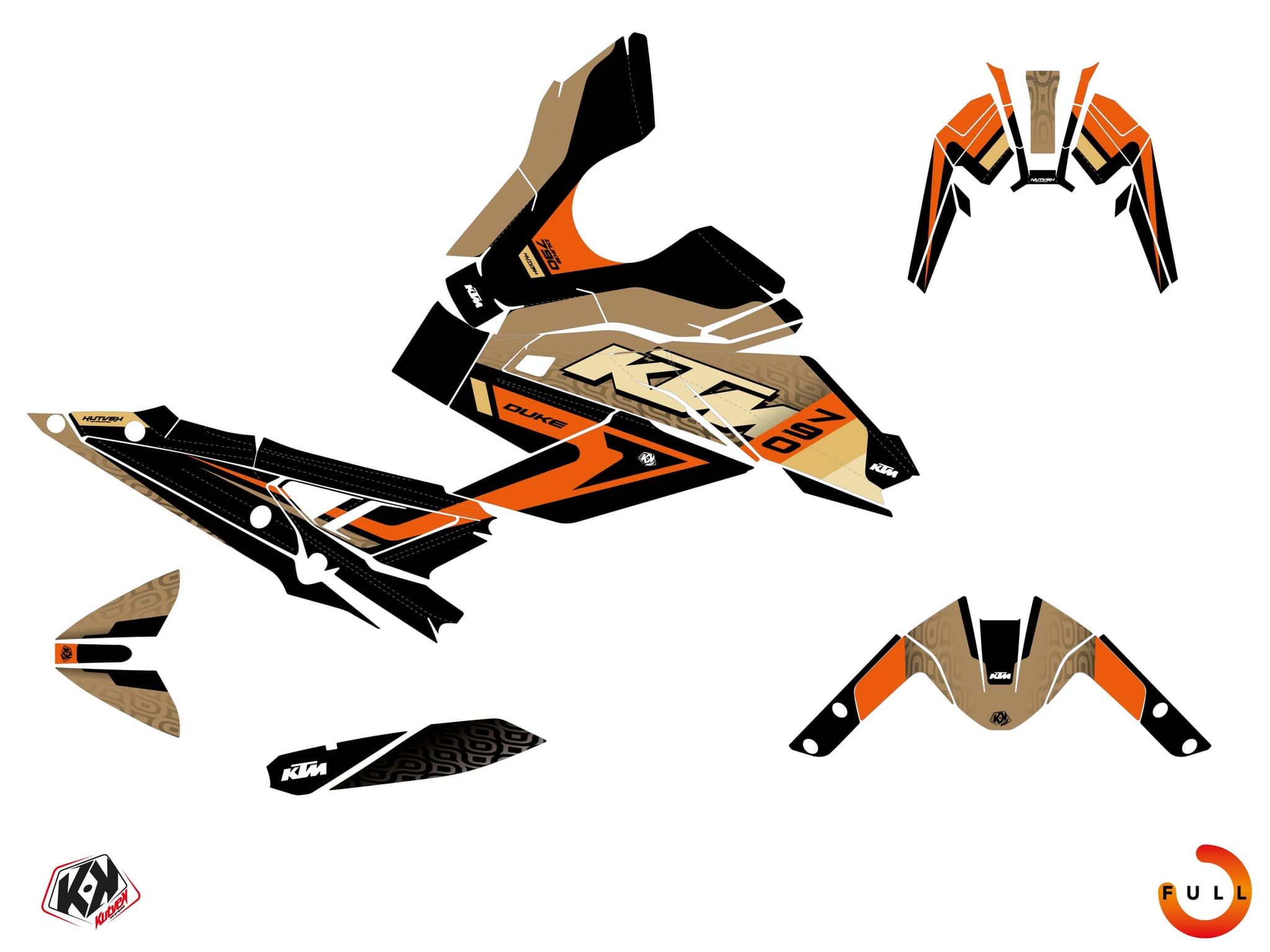 Street Bike KTM DUKE 790 ARID-A Black graphic kit | KTM | Kutvek - View 3