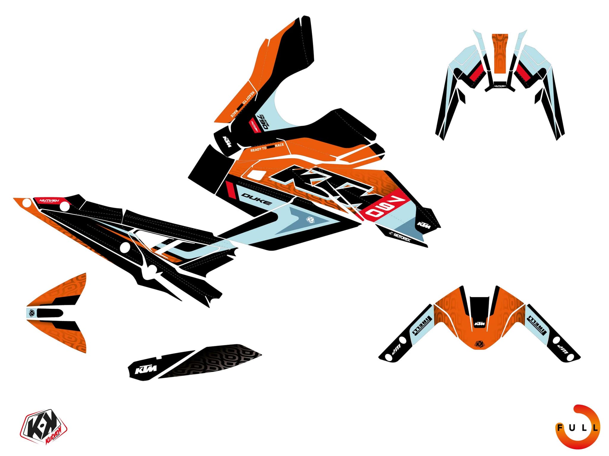 Street Bike KTM DUKE 790 ARID Orange graphic kit | KTM | Kutvek - View 3