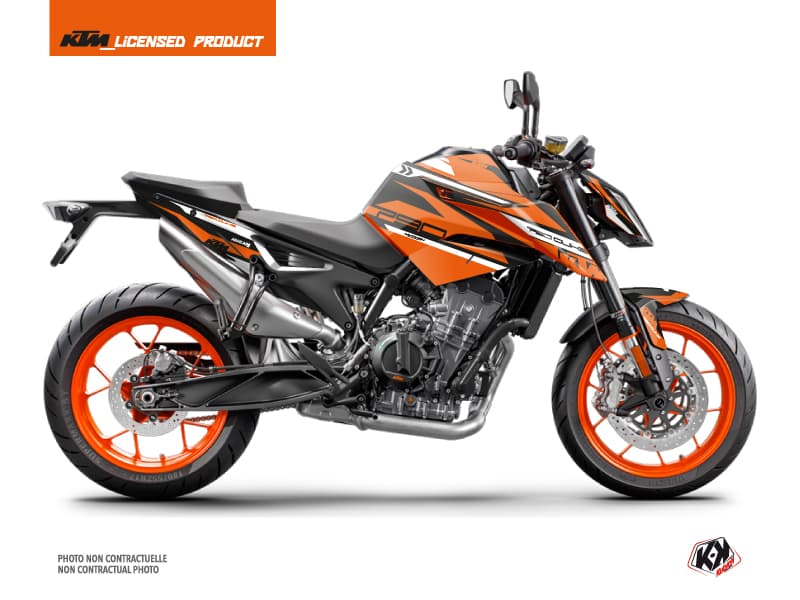 kit graphique moto ktm duke 790 arkade noir-orange  