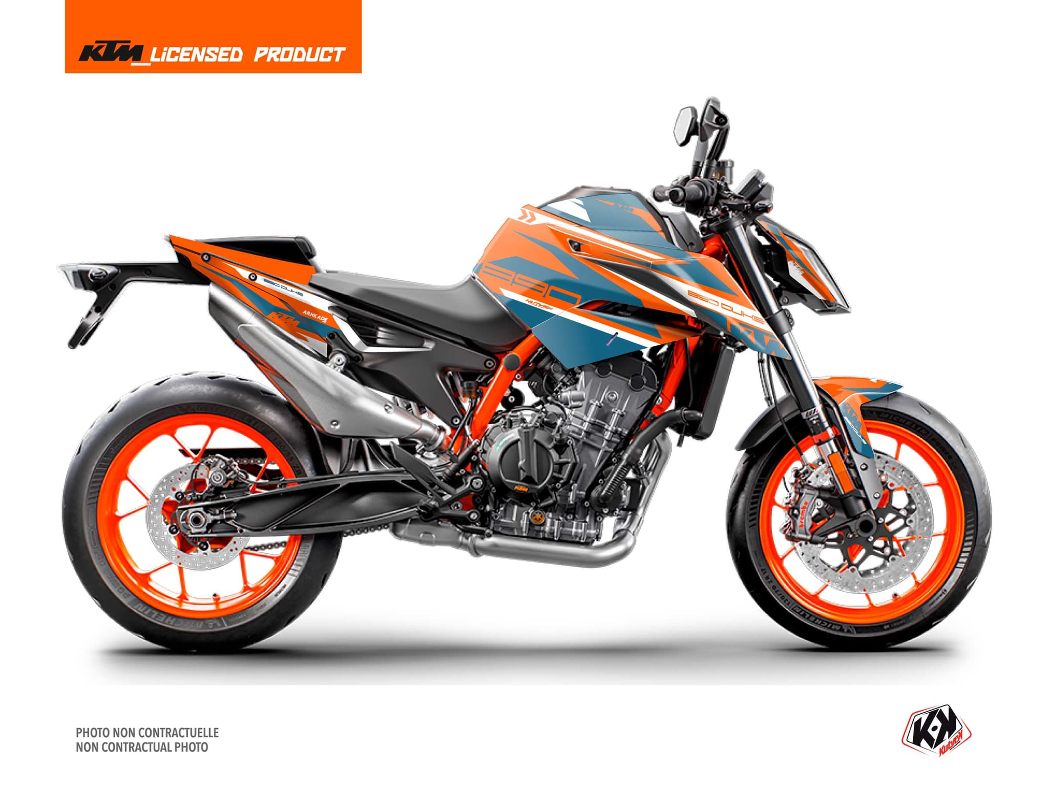 Kit graphique Moto Arkade KTM Duke 890 Orange Bleu