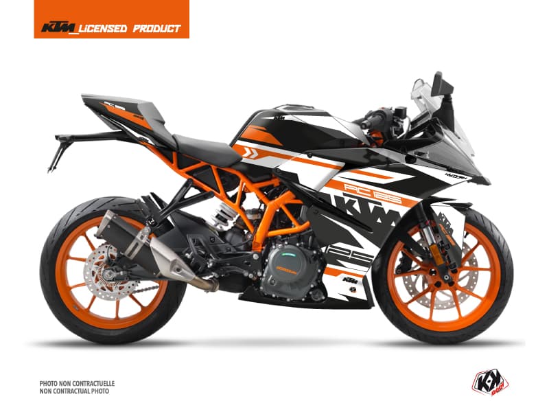 kit graphique moto ktm rc 125 arkade orange-blanc  